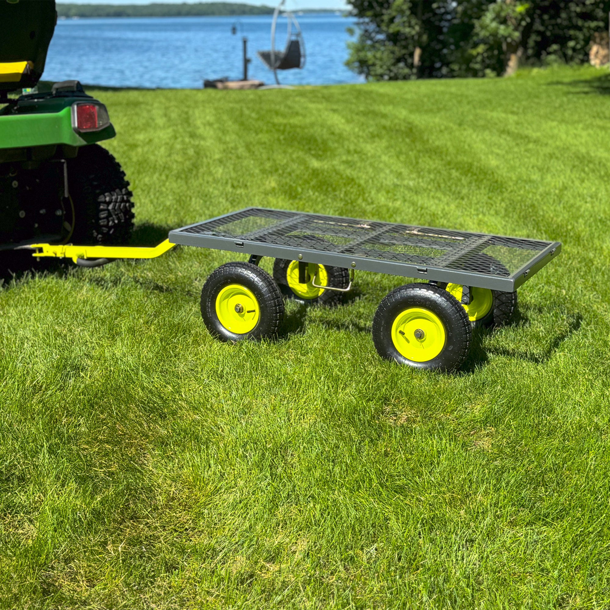 Yard Tuff 3-in-1 Dual Side Dump Wagon, Fold Down Sides,1000 lb. limit (Open Box)