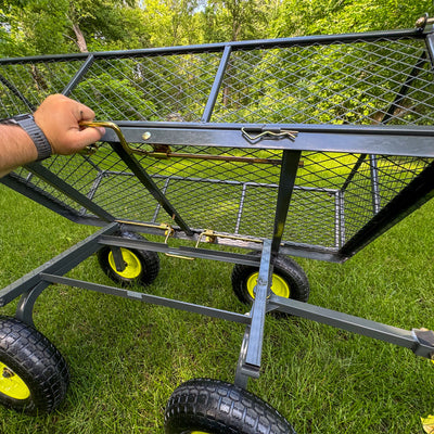 Yard Tuff 3-in-1 Dual Side Dump Wagon, Fold Down Sides,1000 lb. limit (Open Box)
