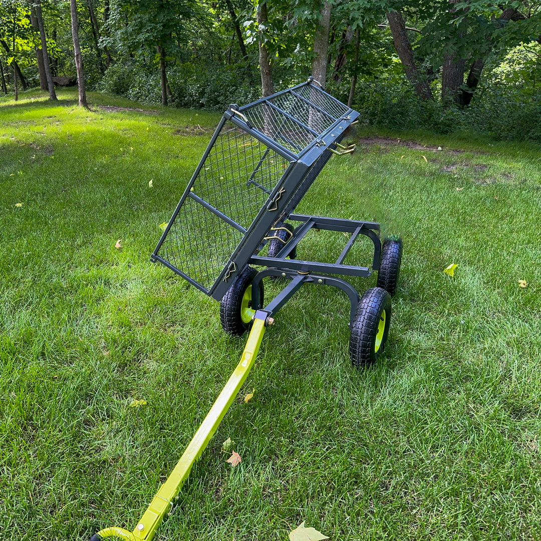 Yard Tuff 3-in-1 Dual Side Dump Wagon with Fold Down Sides and 1000 lb. Capacity