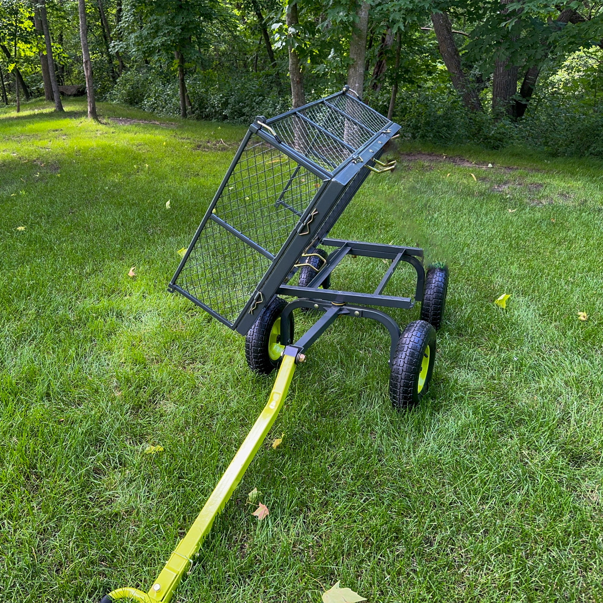 Yard Tuff 3-in-1 Dual Side Dump Wagon, Fold Down Sides,1000 lb. limit (Open Box)