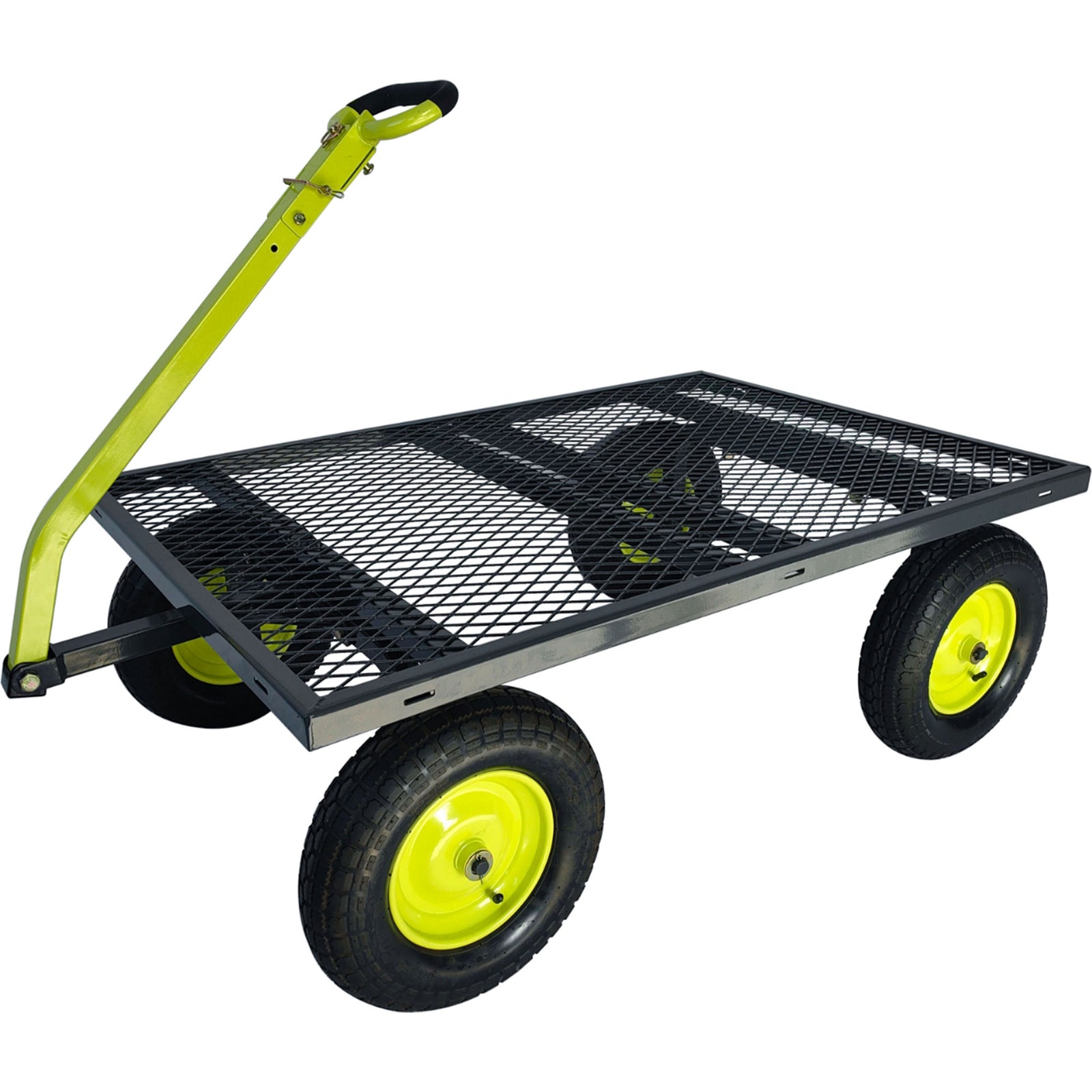 Yard Tuff Jumbo Wagon Steel Mesh Deck Utility Outdoor Yard Cart, 34 x 52 Inch - VMInnovations