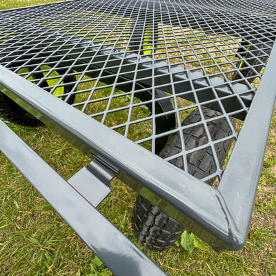 Yard Tuff Jumbo Wagon Steel Mesh Deck Utility Outdoor Yard Cart, 34 x 52 Inch - VMInnovations