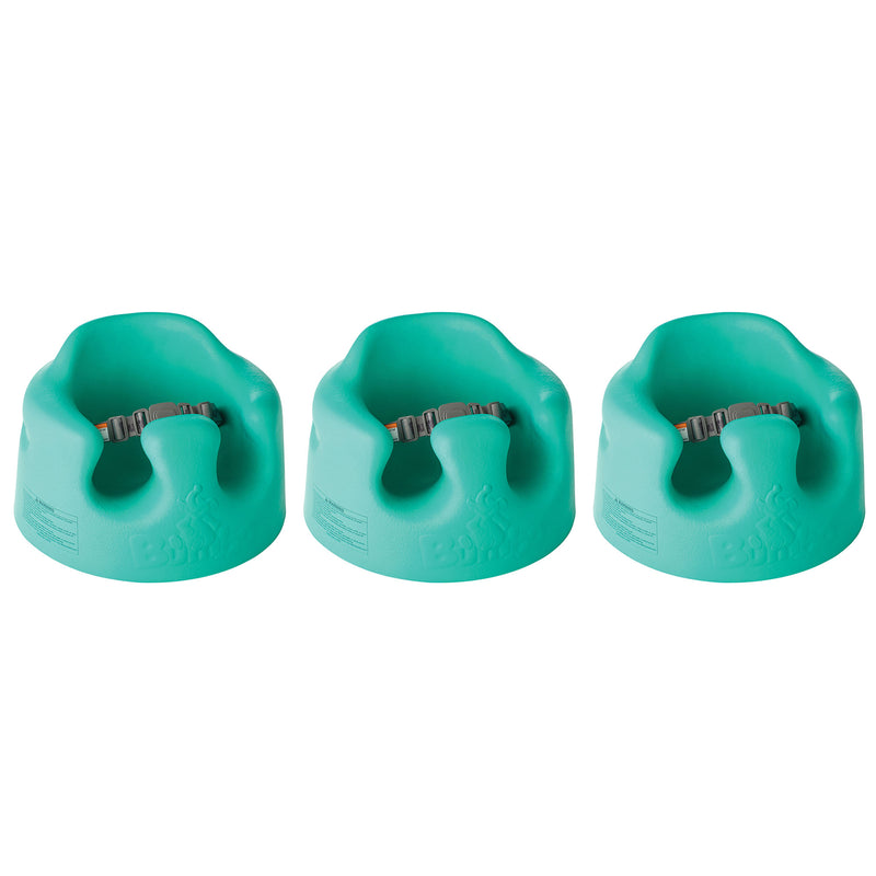 Bumbo Baby Soft Foam Wide Floor Seat w/3 Point Adjustable Harness, 3 Pack, Aqua