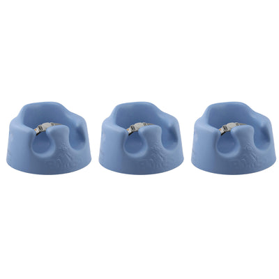 Bumbo Baby Soft Foam Wide Floor Seat w/3 Point Adjustable Harness, 3 Pack, Blue