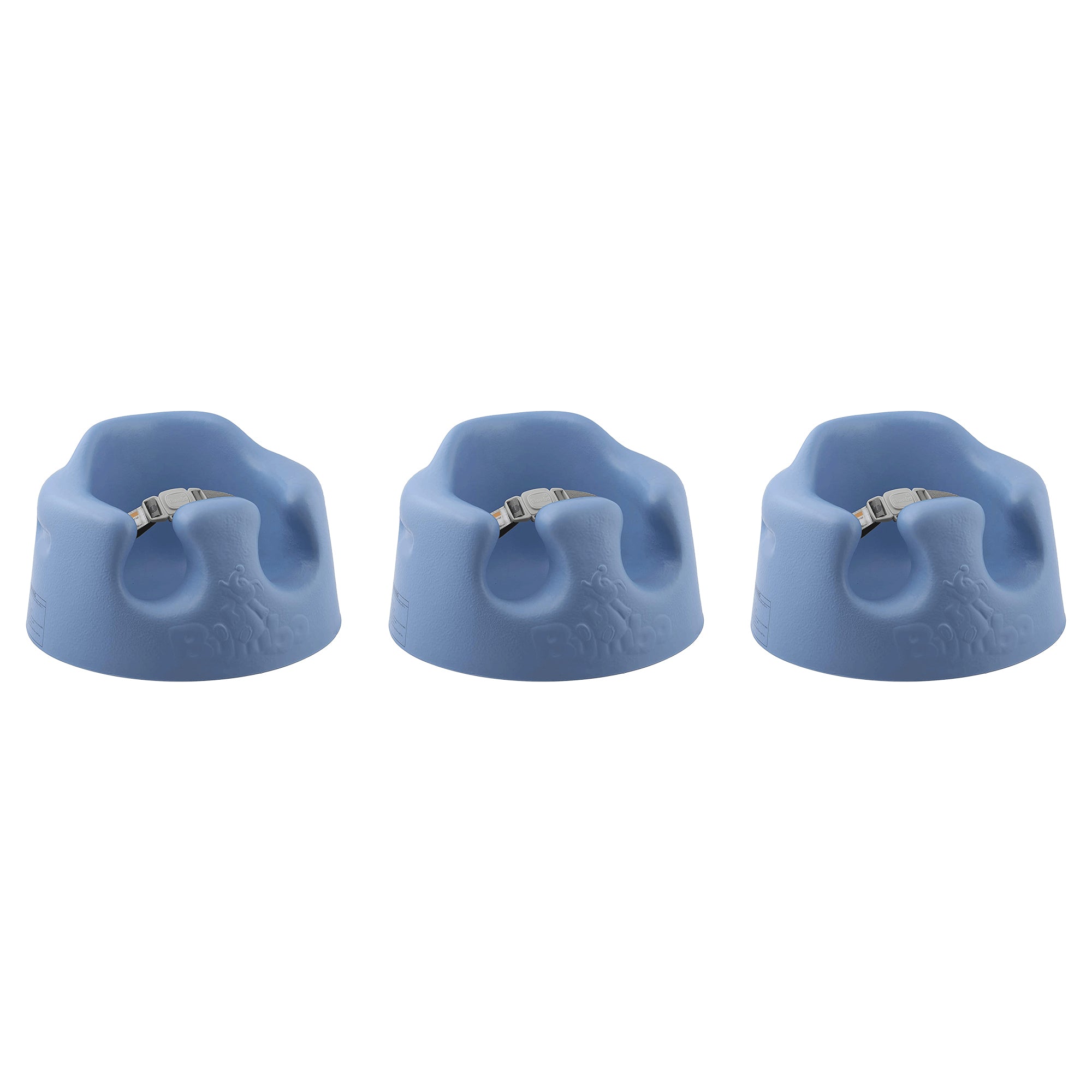 Bumbo Baby Soft Foam Wide Floor Seat w/3 Point Adjustable Harness, 3 Pack, Blue - VMInnovations