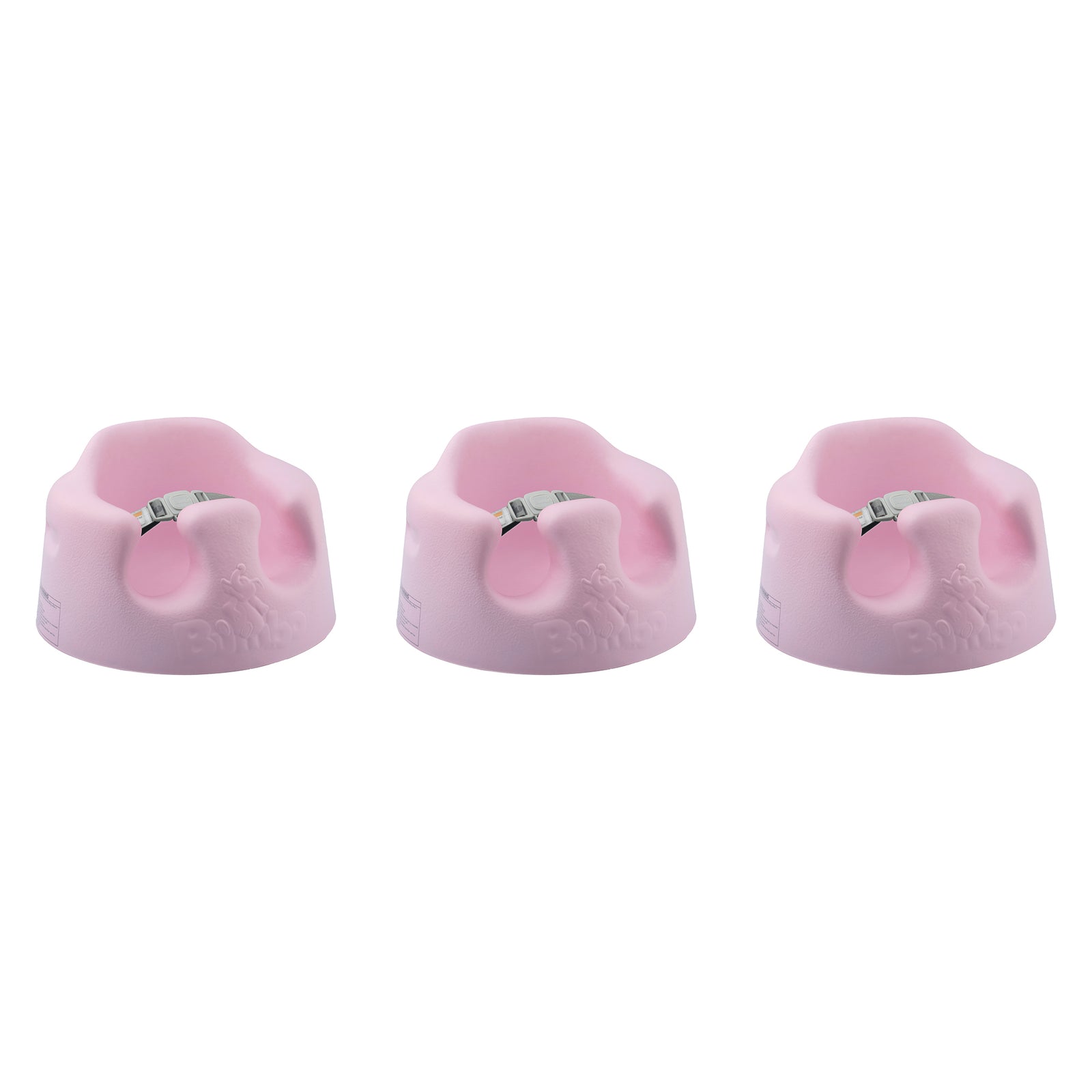 Bumbo Baby Soft Foam Wide Floor Seat w/3 Point Adjustable Harness, 3 Pack, Pink - VMInnovations