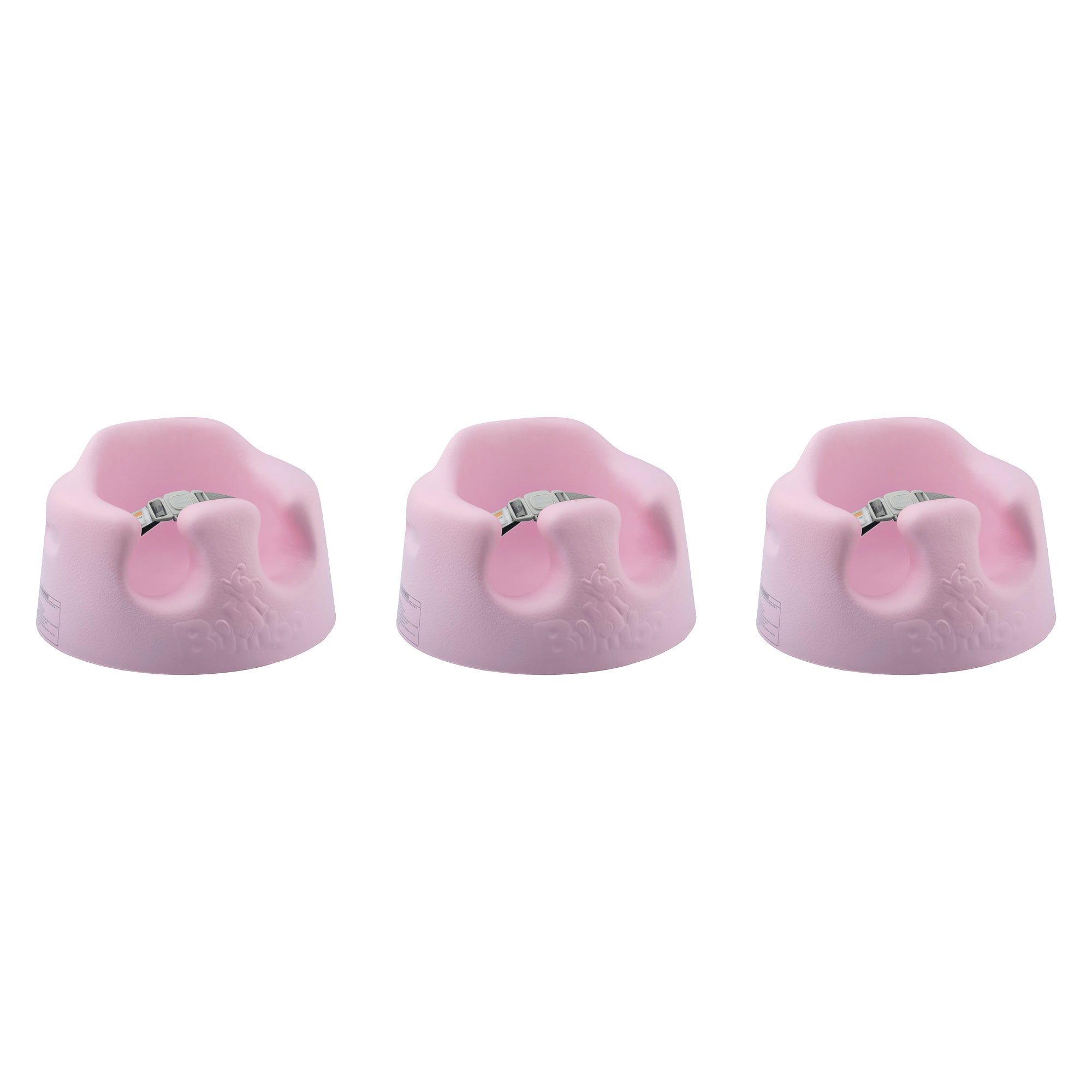 Bumbo Baby Soft Foam Wide Floor Seat w/3 Point Adjustable Harness, 3 Pack, Pink - VMInnovations