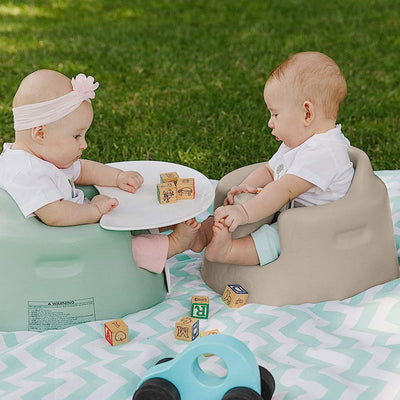 Bumbo Baby Soft Foam Wide Floor Seat w/3 Point Adjustable Harness, 3 Pack, Taupe - VMInnovations