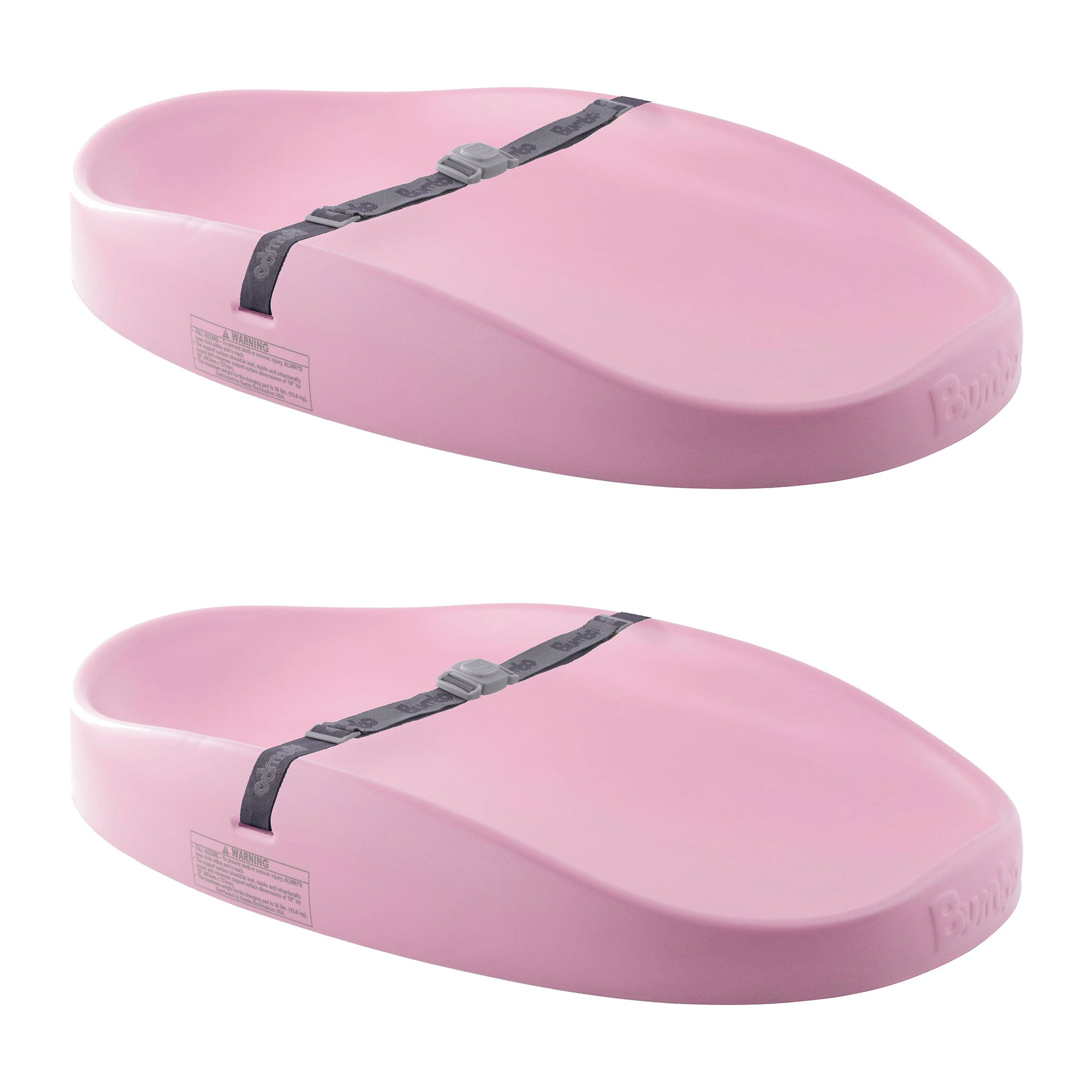 Bumbo Diaper Changing Pad, Baby Changing Mat with Safety Belt, 2 Pack, Pink - VMInnovations