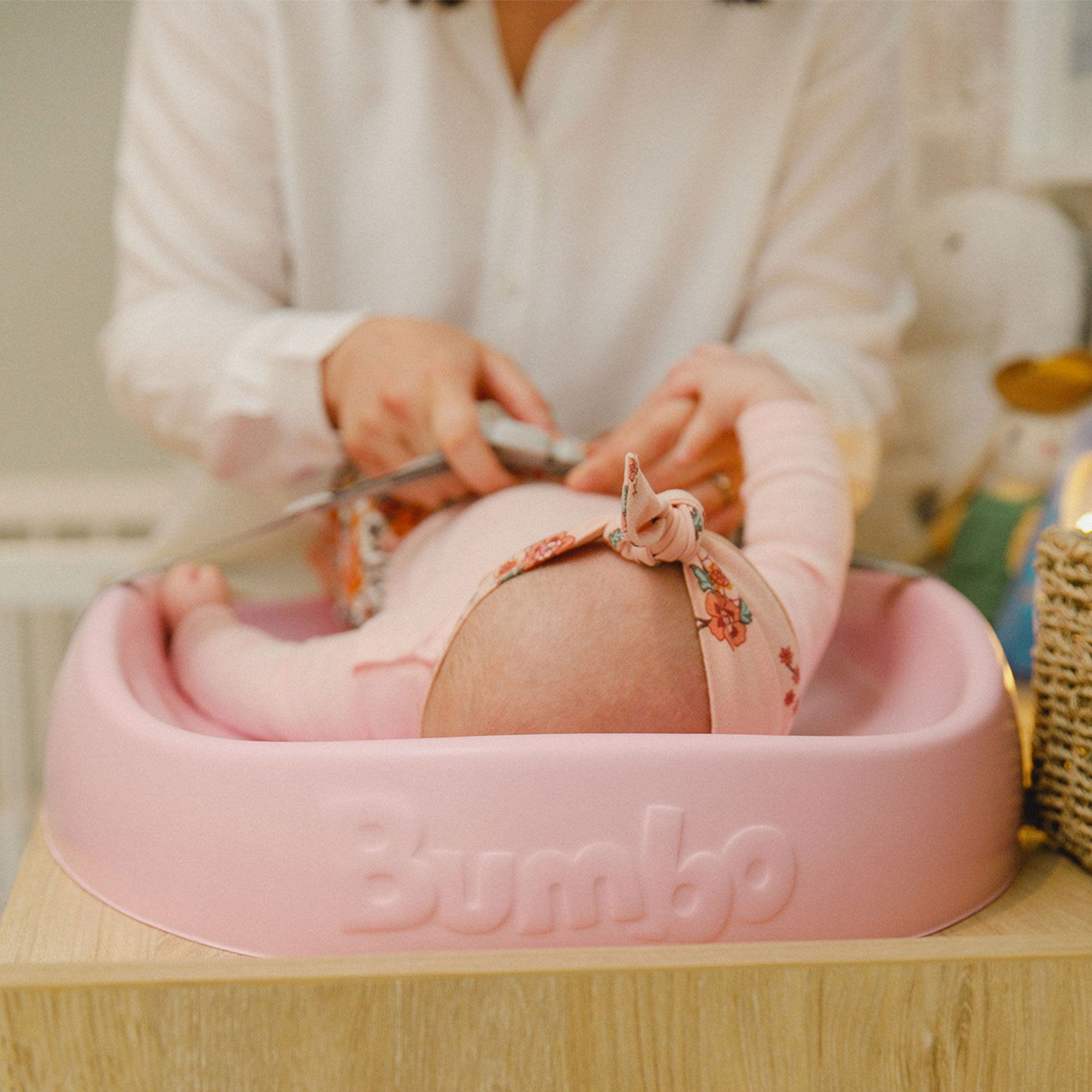 Bumbo Diaper Changing Pad, Baby Changing Mat with Safety Belt, 2 Pack, Pink - VMInnovations