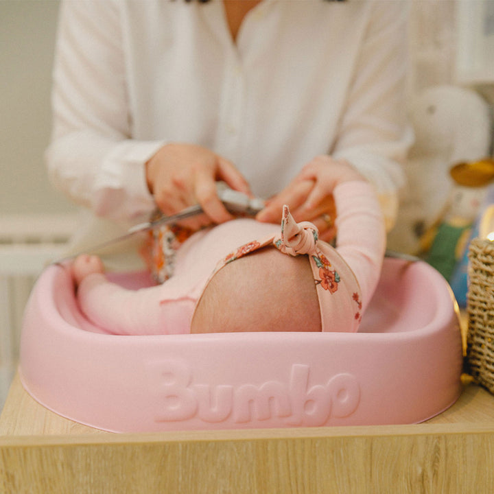 Bumbo Diaper Changing Pad, Baby Changing Mat with Safety Belt, 2 Pack, Pink