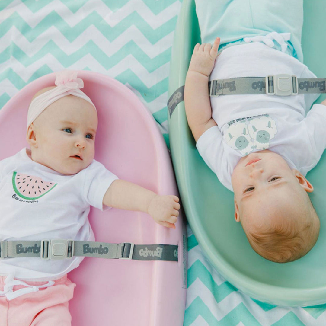 Bumbo Diaper Changing Pad, Baby Changing Mat with Safety Belt, 2 Pack, Pink