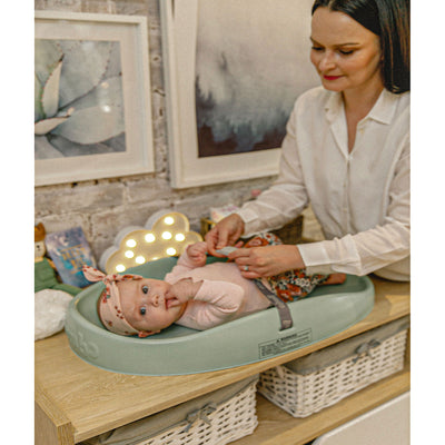 Bumbo Diaper Changing Pad, Baby Changing Mat with Safety Belt, 2 Pack, Hemlock - VMInnovations