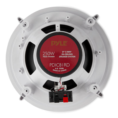 Pyle Home PDIC Series 8" 250W Round Flush Mount Wall Ceiling Speakers (4 Pack) - VMInnovations
