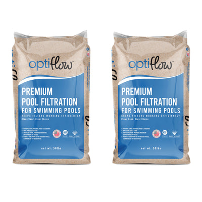 OptiFlow 50Lb Premium Pool Filtration Angular Sand w/Pure Silica Formula, 2 Pack