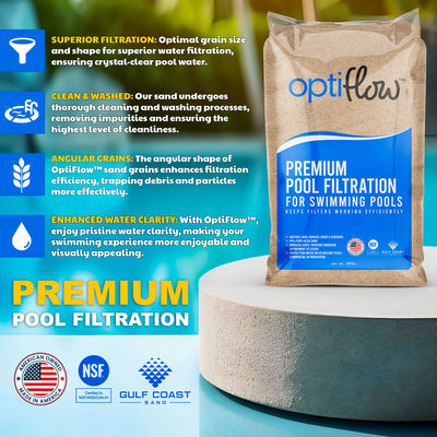 OptiFlow 50Lb Premium Pool Filtration Angular Sand w/Pure Silica Formula, 2 Pack