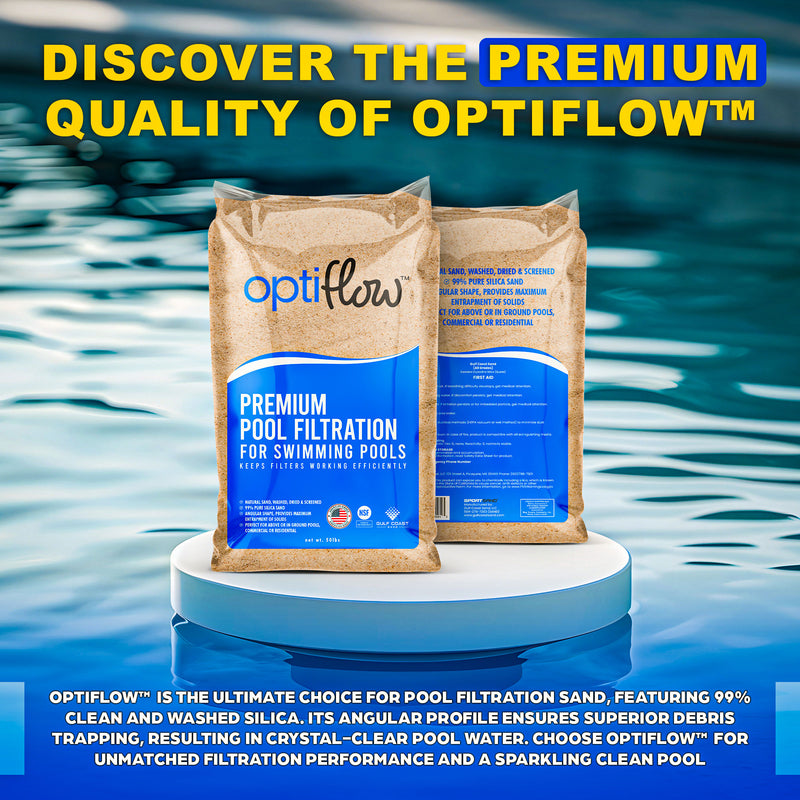 OptiFlow 50Lb Premium Pool Filtration Angular Sand w/Pure Silica Formula, 2 Pack