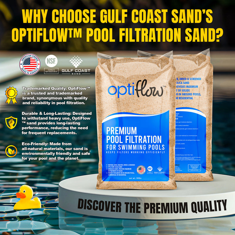 OptiFlow 50Lb Premium Pool Filtration Angular Sand w/Pure Silica Formula, 2 Pack