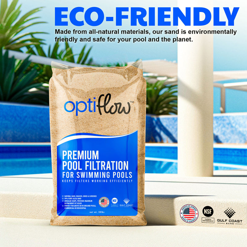 OptiFlow 50Lb Premium Pool Filtration Angular Sand w/Pure Silica Formula, 2 Pack