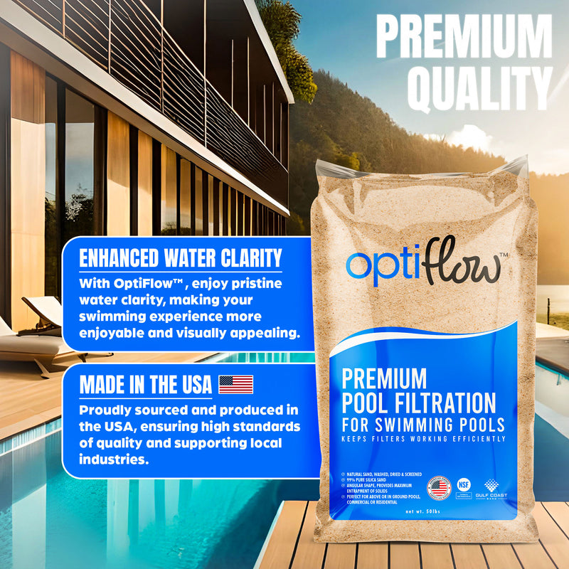 OptiFlow 50Lb Premium Pool Filtration Angular Sand w/Pure Silica Formula, 2 Pack