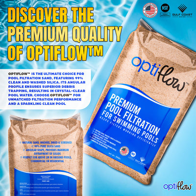 OptiFlow 50Lb Premium Pool Filtration Angular Sand w/Pure Silica Formula, 2 Pack