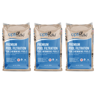 OptiFlow 50Lb Premium Pool Filtration Angular Sand w/Pure Silica Formula, 3 Pack