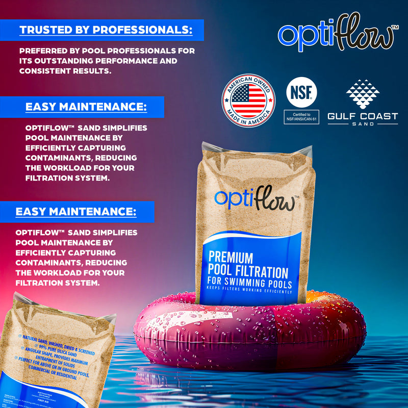 OptiFlow 50Lb Premium Pool Filtration Angular Sand w/Pure Silica Formula, 3 Pack