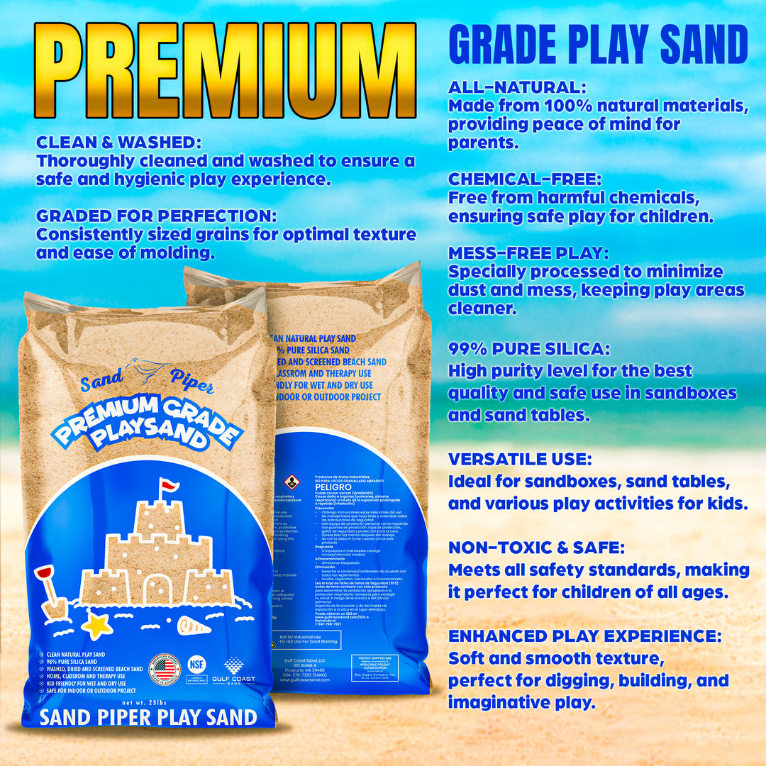 SandPiper 25Lb Premium Grade Multi-Use Play Sand w/Chemical Free Formula, 3 Pack