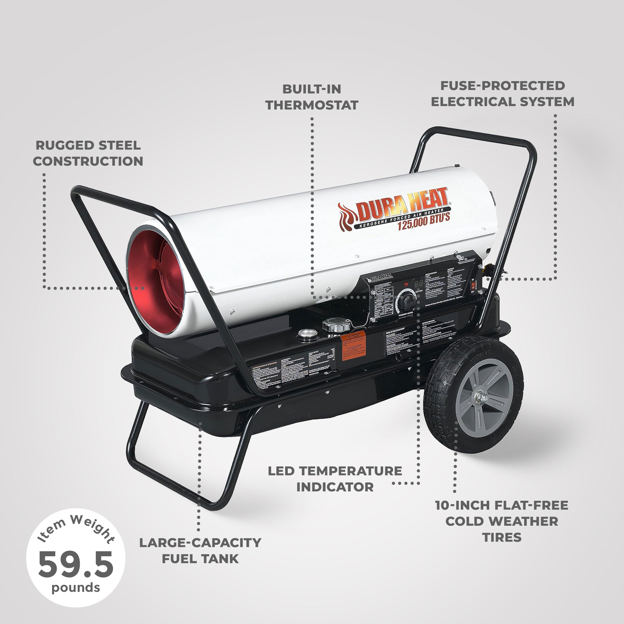 Dura Heat 2 Pack Kerosene Forced-Air Portable Heater w/Thermostat for 3200 Sq Ft - VMInnovations