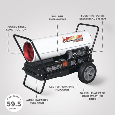 Dura Heat 2 Pack Kerosene Forced-Air Portable Heater w/Thermostat for 3200 Sq Ft - VMInnovations