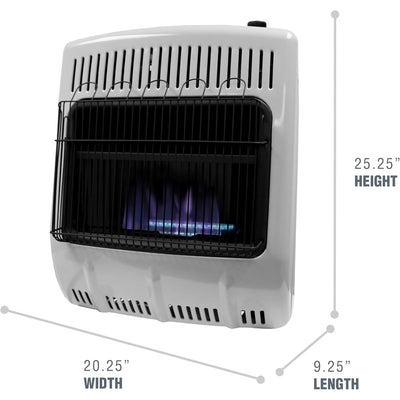 Mr. Heater 20,000 BTU Blue Flame Vent-Free Wall Heater, Covers 700 Sq. Ft, White