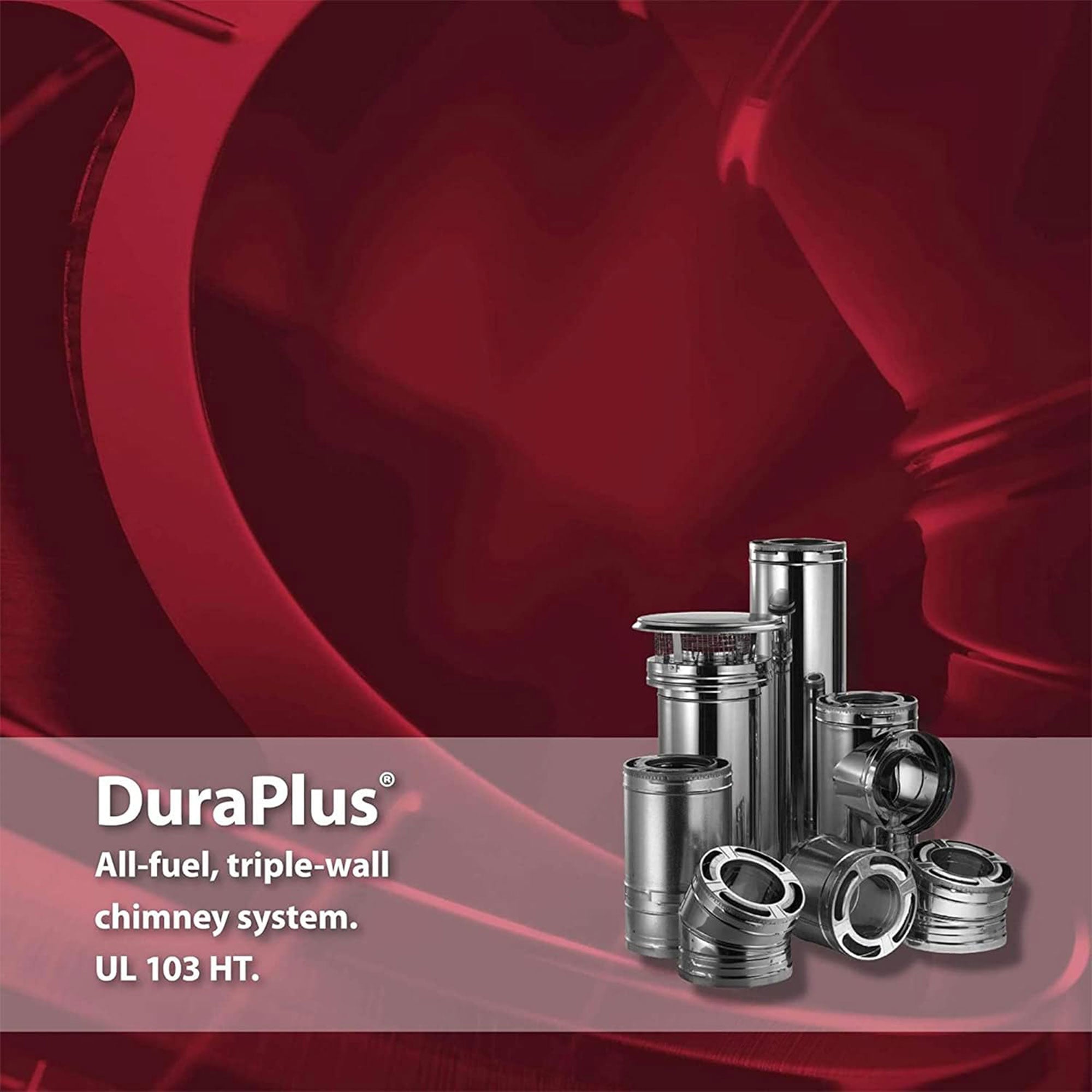 DuraVent DuraPlus Chimney Pipe, Stainless Steel, Double Wall, 6” x 24”(Open Box) - VMInnovations