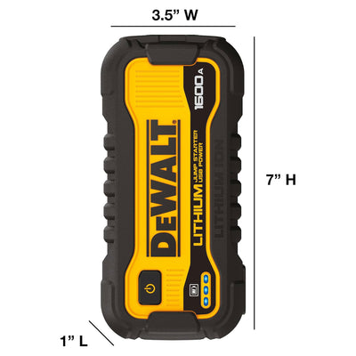 DEWALT 1600 Peak Amp Li-Po Battery Jump Power Starter, Portable Car Charger Set