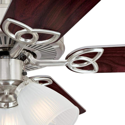 Westinghouse 2 Pack Vintage Ceiling Fan with Light Kit, 52 Inch, Brushed Nickel - VMInnovations