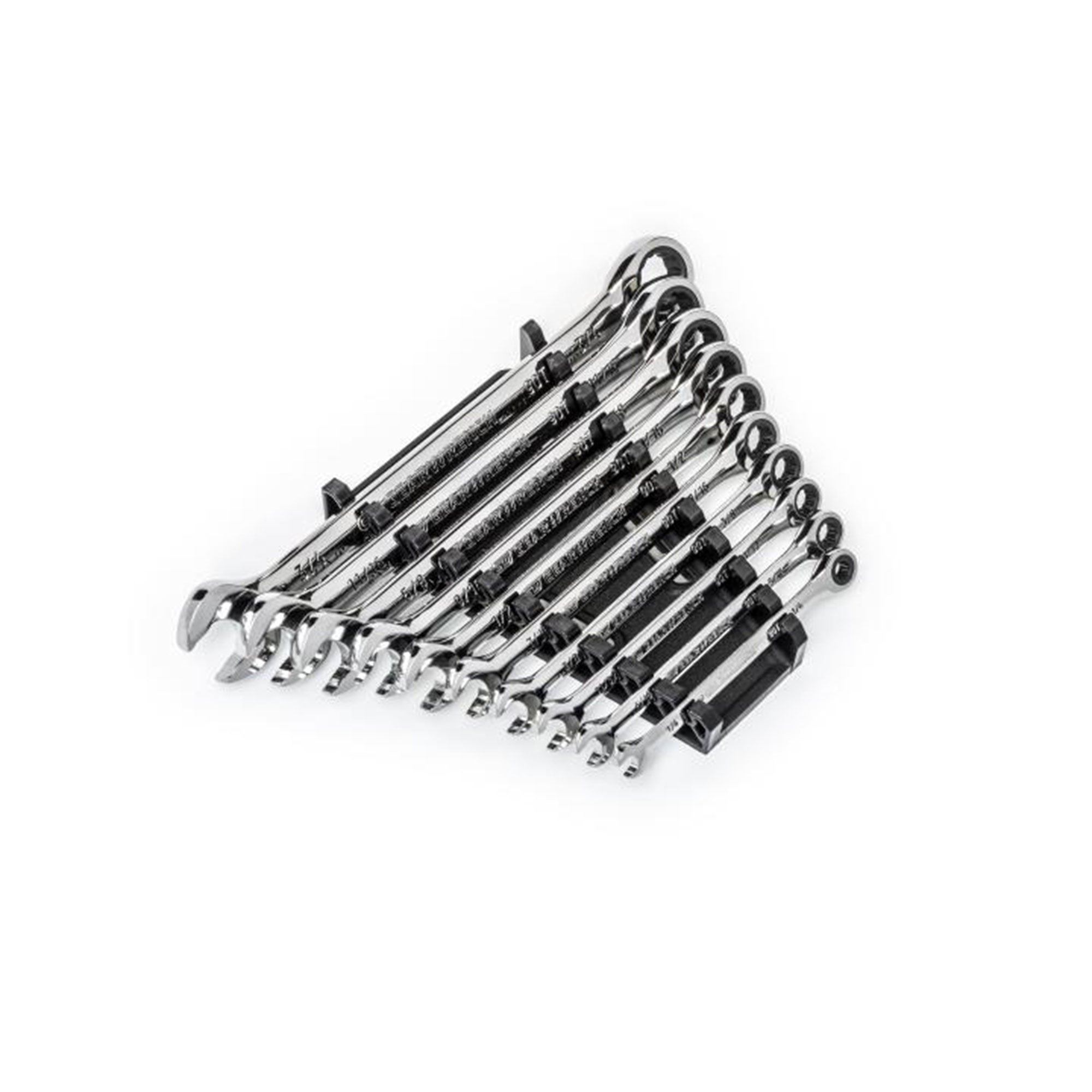 GEARWRENCH 10 Piece 90 Tooth SAE Ratcheting Wrench Set, 12 Point Box End, Chrome - VMInnovations