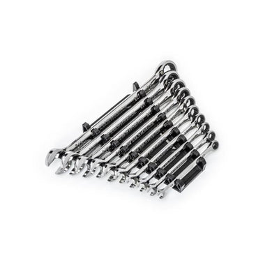 GEARWRENCH 10 Piece 90 Tooth SAE Ratcheting Wrench Set, 12 Point Box End, Chrome - VMInnovations