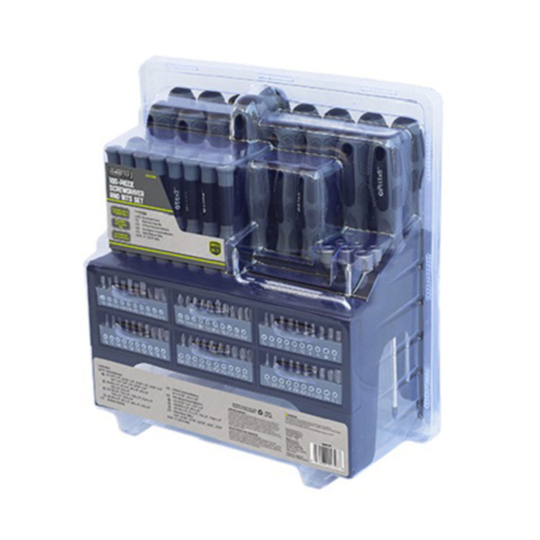 Master Mechanic 2 Pack Screwdriver & Bits Made of Chrome Vanadium Steel, 100 Pc