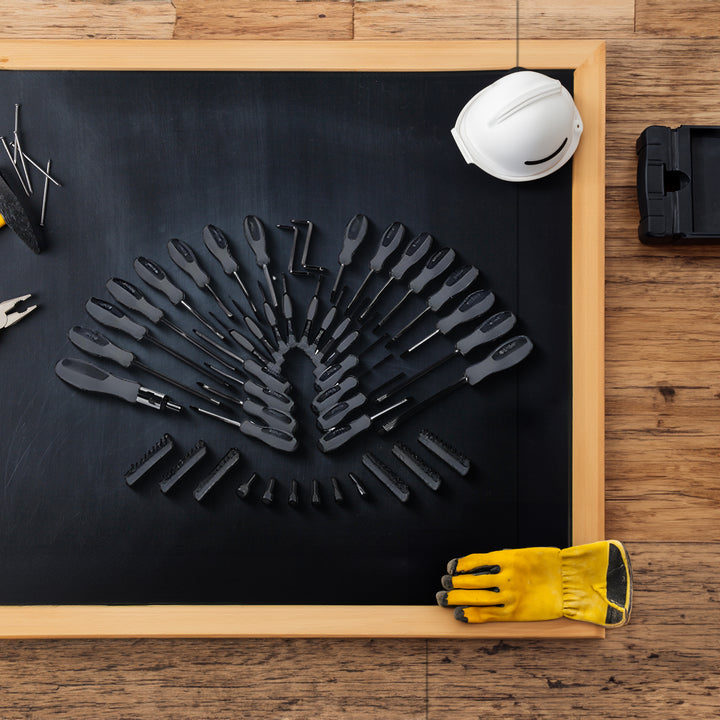 Master Mechanic 2 Pack Screwdriver & Bits Made of Chrome Vanadium Steel, 100 Pc