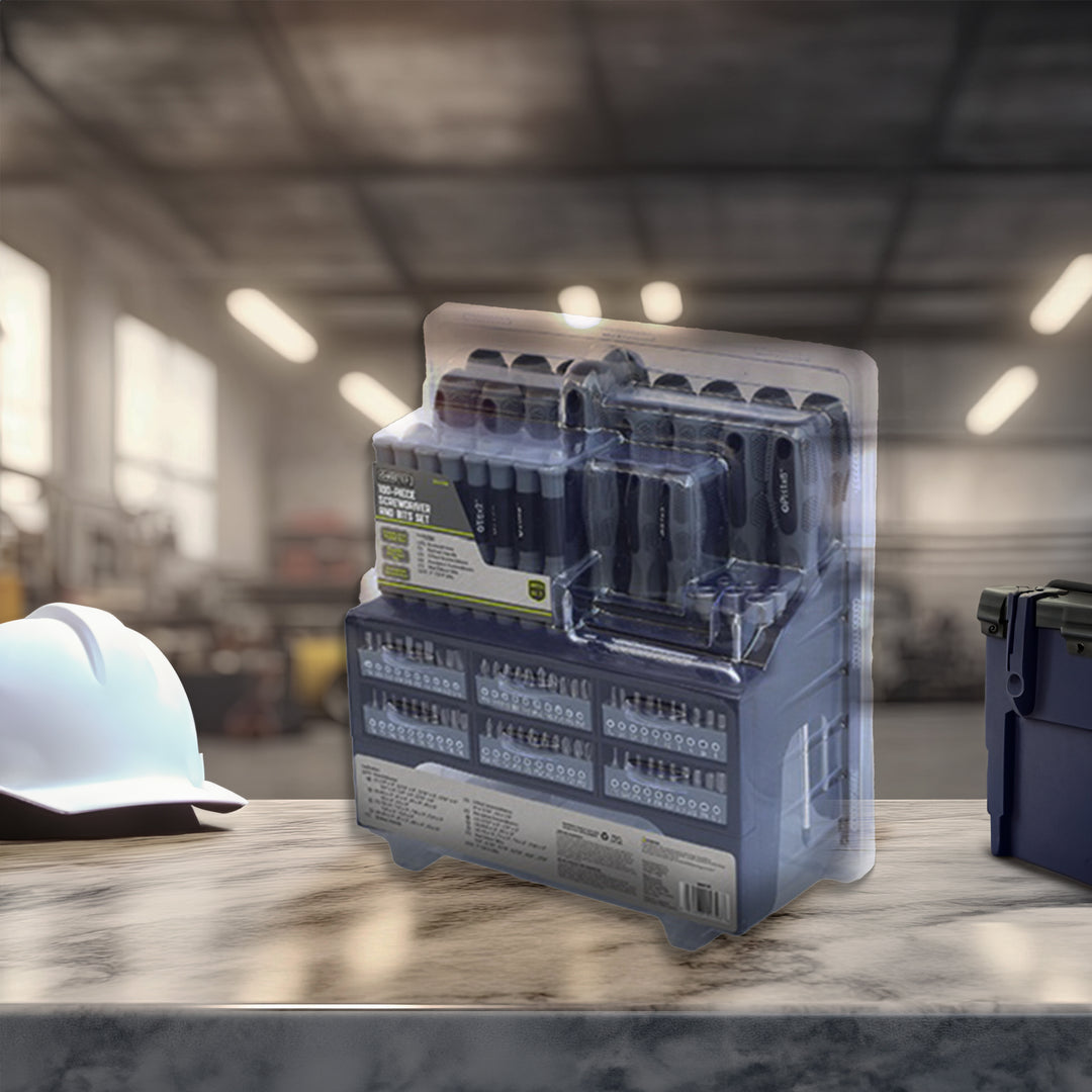 Master Mechanic 2 Pack Screwdriver & Bits Made of Chrome Vanadium Steel, 100 Pc