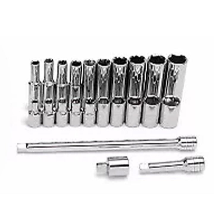 Master Mechanic 45-Piece SAE Socket Tool Set, 1/4 Inch Drive, Ratchet Wrench Kit