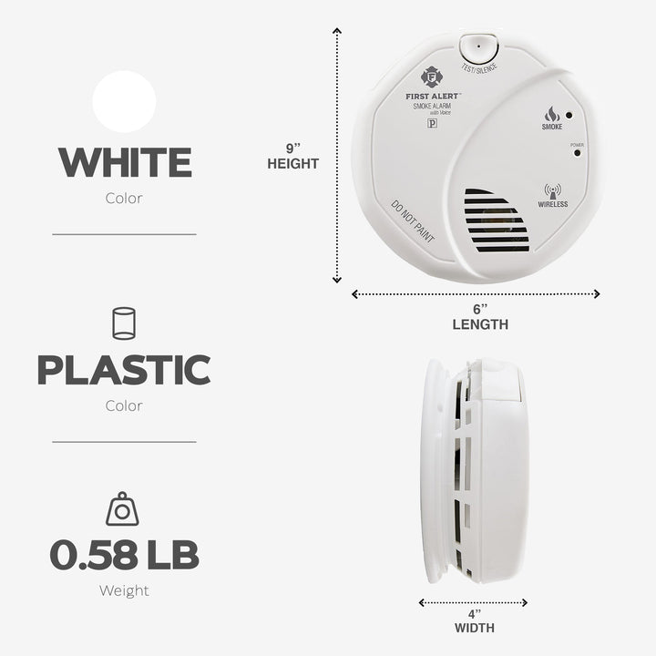 First Alert Smoke and Carbon Monoxide Detector with 120 Volt Battery, White - VMInnovations