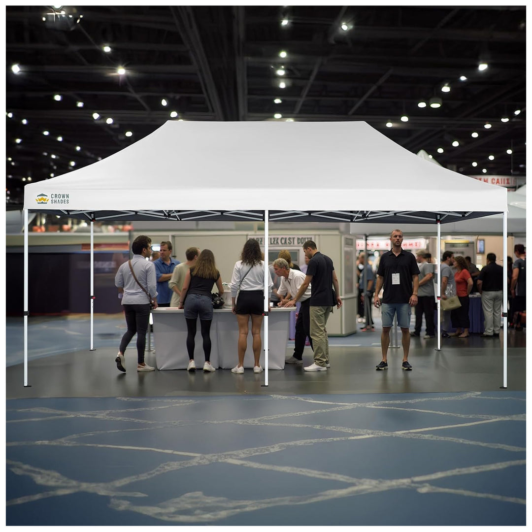 CROWN SHADES 10x20 Pop Up Canopy, Commercial Heavy Duty Tent, White (Used)
