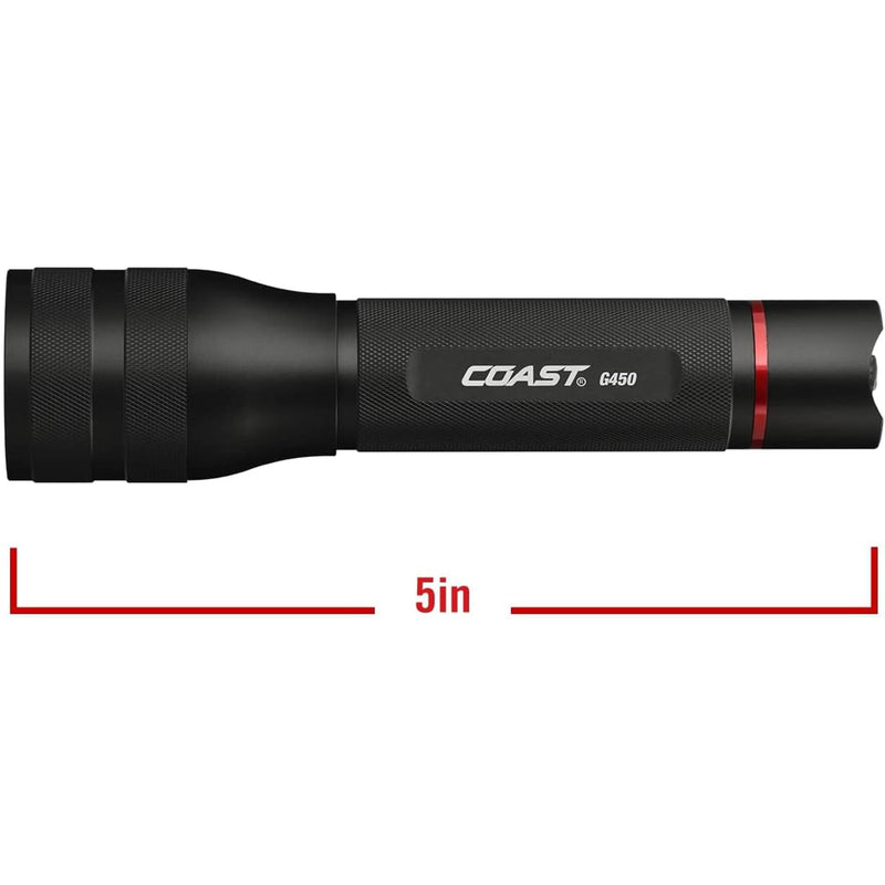 Coast G450 Focusing Flashlight w/Twist Focus & Bulls-Eye Spot Beam Technology