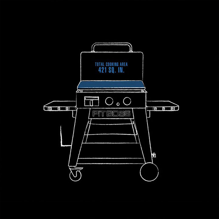 Pit Boss LP Gas Lift Off Grill Griddle, 2 Burners, 26,000 BTU, Black (For Parts)