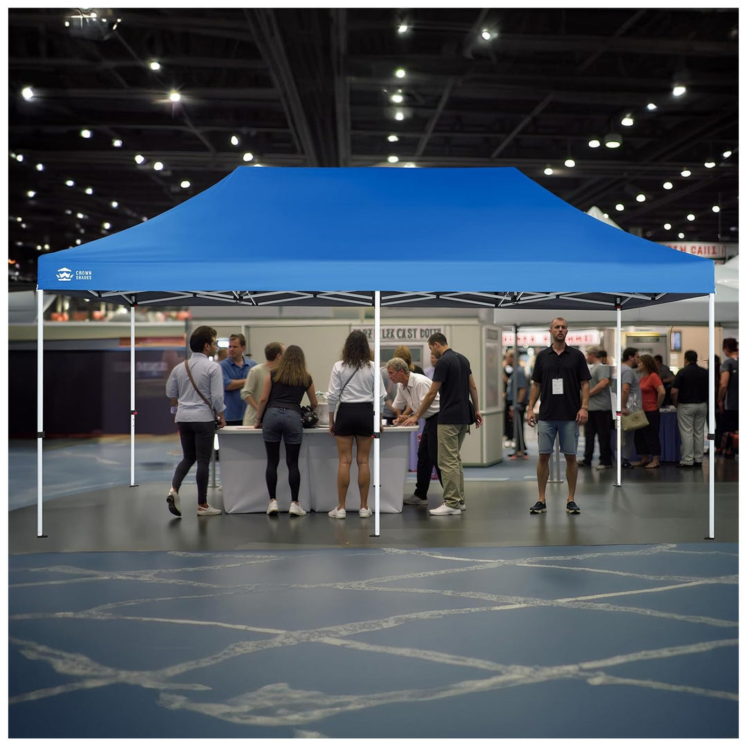 CROWN SHADES 10x20 Pop Up Canopy, Commercial Heavy Duty Tent, Blue (Used) - VMInnovations
