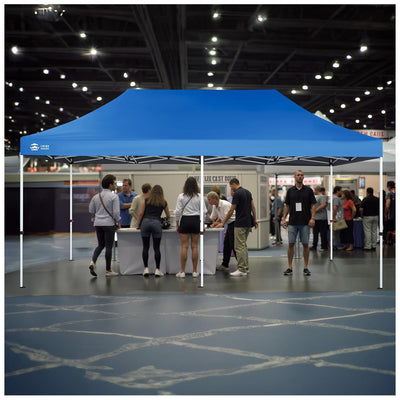 CROWN SHADES 10x20 Pop Up Canopy, Commercial Heavy Duty Tent, Blue (Used) - VMInnovations