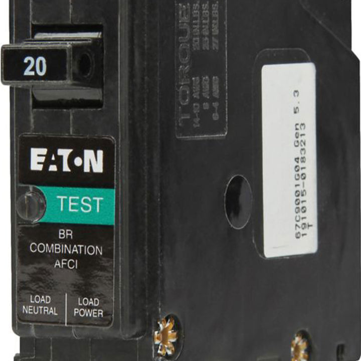 Eaton Breaker, 15 Amp, Arc Fault Protection, Single Pole, Type BR (Open Box)