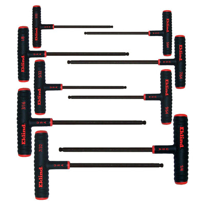 Eklind Tool 2 Pack 9 Pc Set Power T Handle Ball Hex Key Alloy Steel Allen Wrench