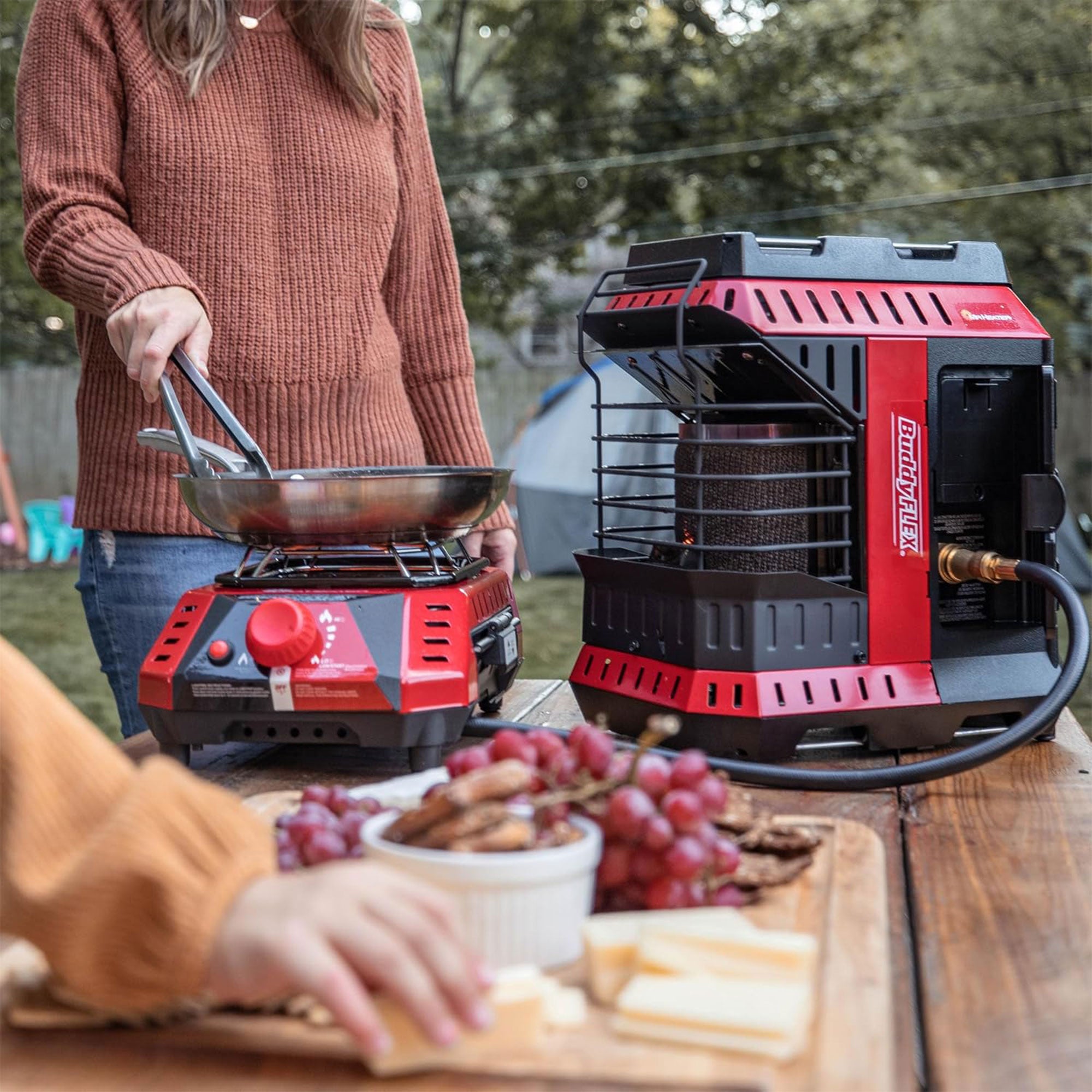 Mr. Heater 2 Pack Buddy FLEX 5K-11K BTU Outdoor Portable Propane Gas Cooker