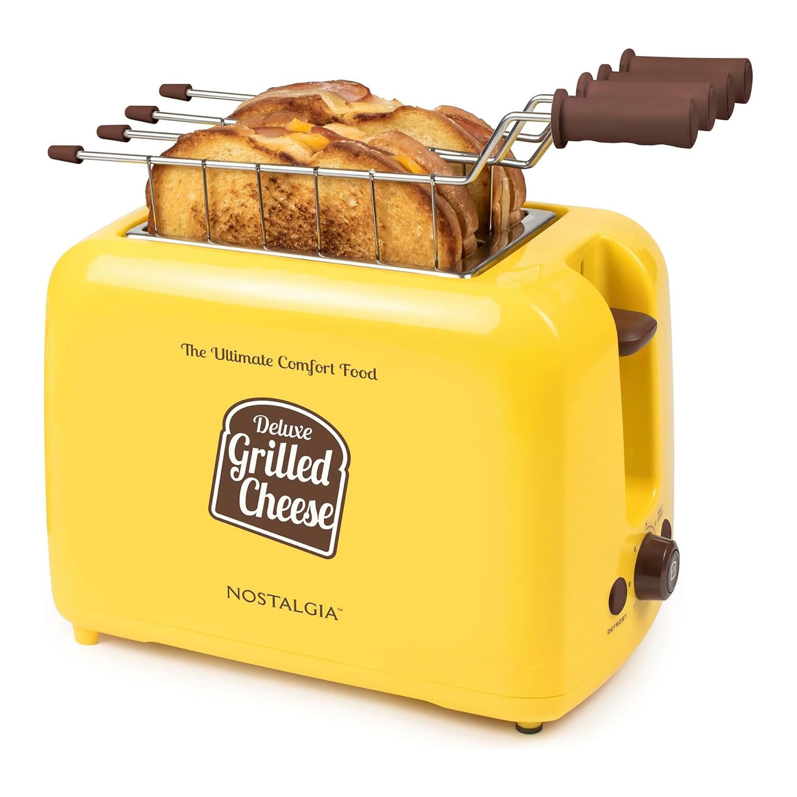 Nostalgia Deluxe Easy Clean Grilled Cheese Sandwich Toaster w/2 Toasting Baskets - VMInnovations